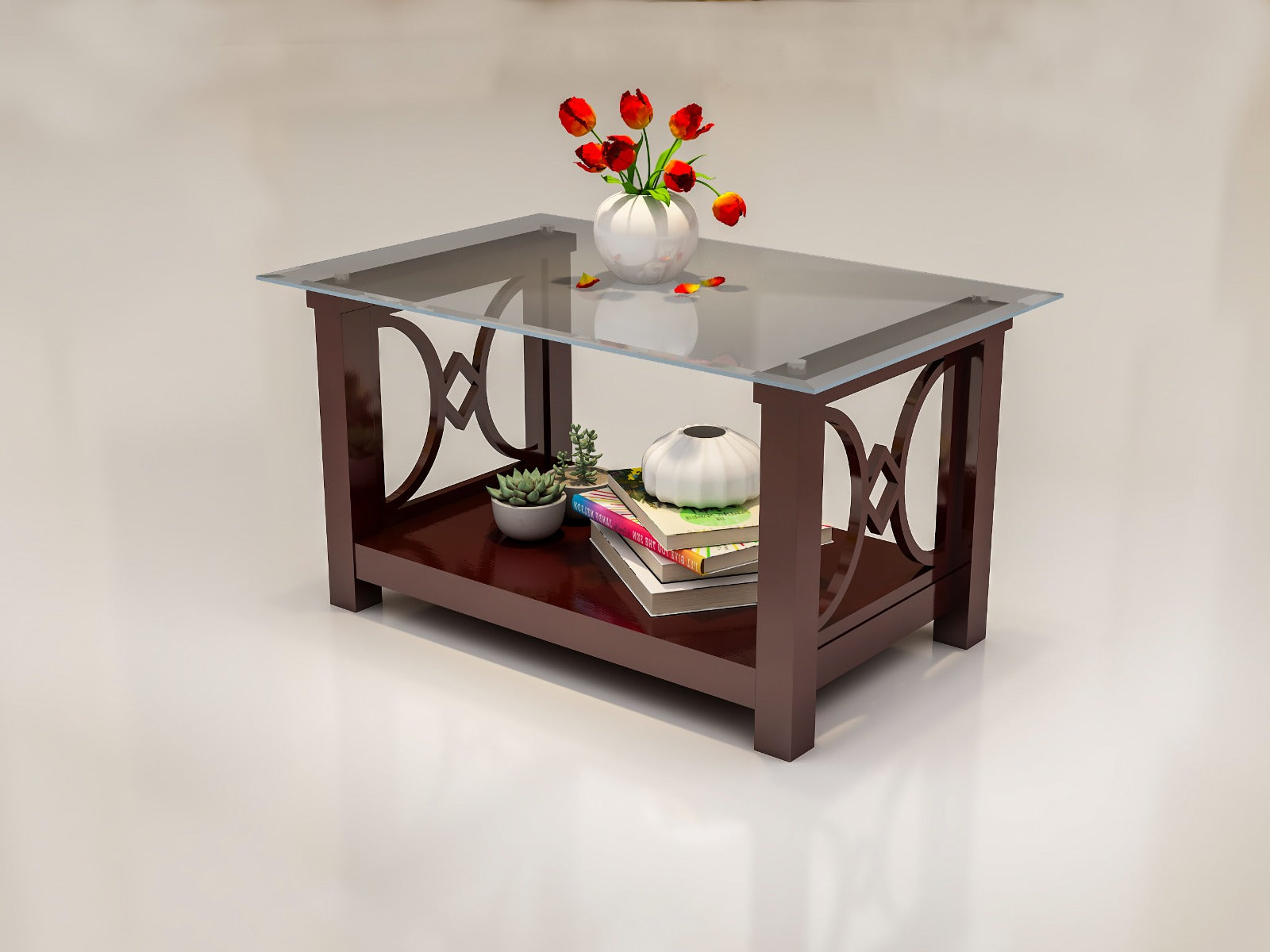 US-6014 JASPER 1.0M ;C/TABLE DARK WLNT/GLASS 1000X500 Mobel Furniture